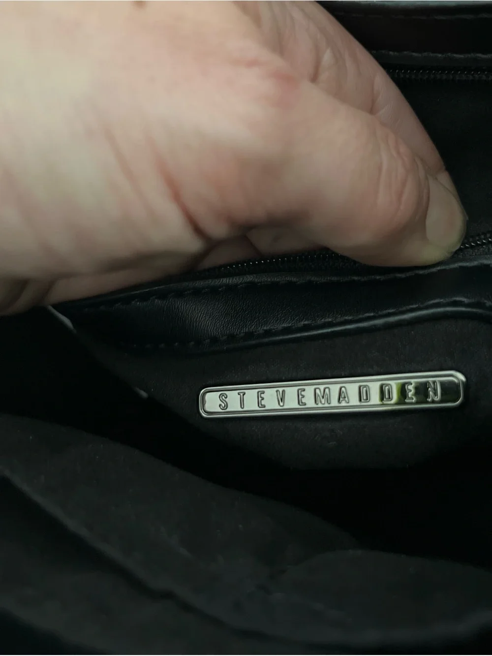 Steve Madden Black Chain-Strap Crossbody Bag